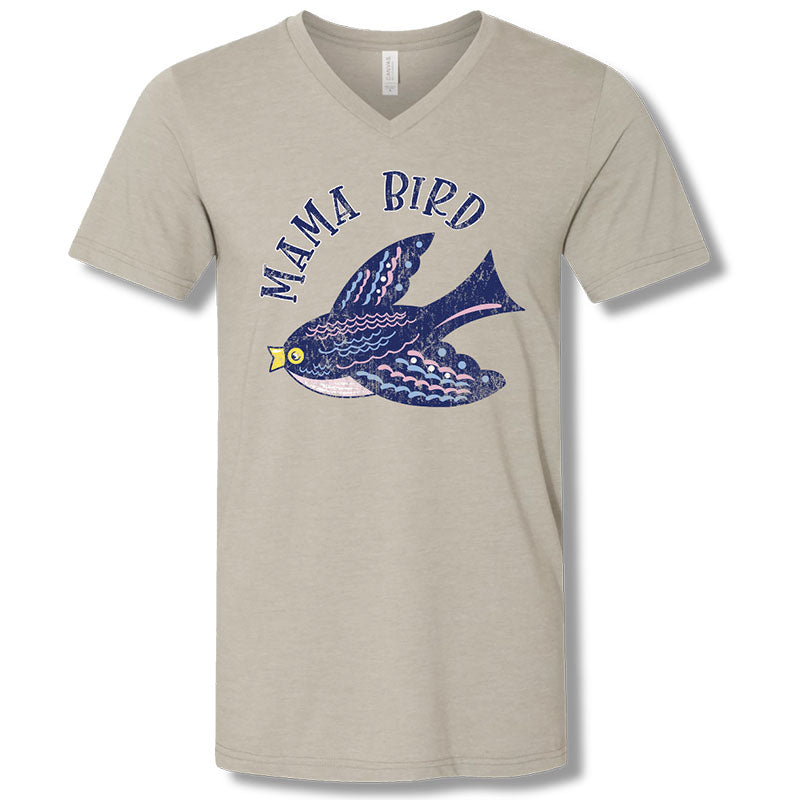 Sassy Frass Mama Bird V-Neck Canvas T-Shirt