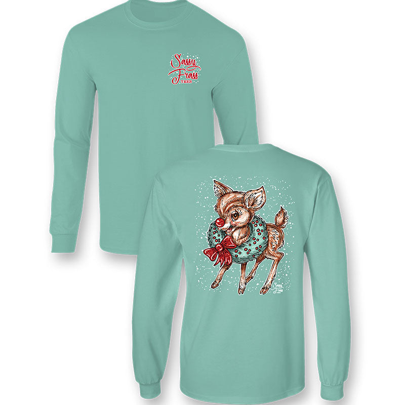 SALE Sassy Frass Vintage Reindeer Holiday Comfort Colors Long Sleeve T-Shirt