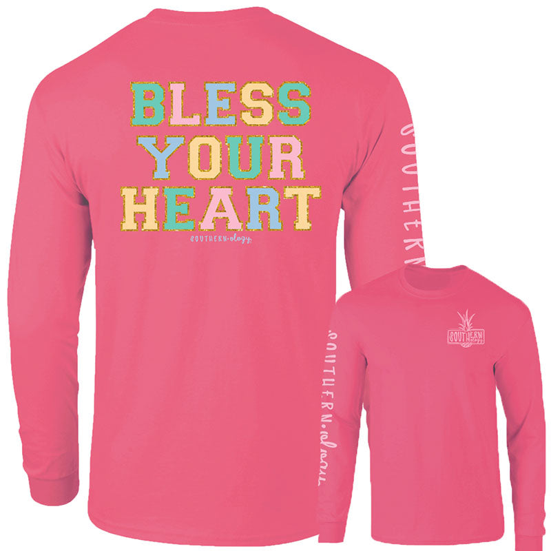 Southernology Block Bless Your Heart Comfort Colors Long Sleeve T-Shirt
