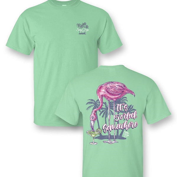 SALE Sassy Frass It's 5 O Clock Somewhere Flamingo T-Shirt