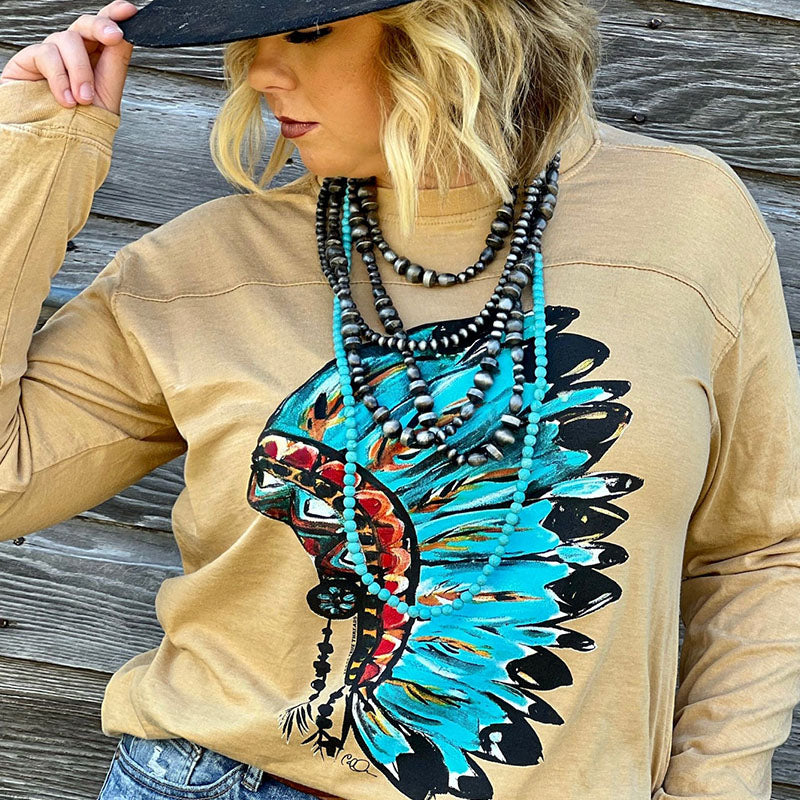 Texas True Threads Callie Ann Stelter Headdress Long Sleeve T-Shirt