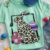 Bjaxx Lucky &amp; Blessed Leopard Easter Bunny Front Print T-Shirt