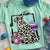 Bjaxx Lucky & Blessed Leopard Easter Bunny Front Print T-Shirt