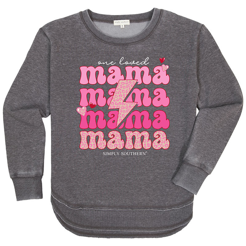 Simply Southern Love Mama Hearts Long Sleeve Crew Sweatshirt