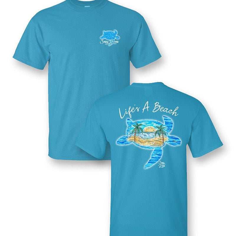 Sassy Frass Life's a Beach Turtle T-Shirt