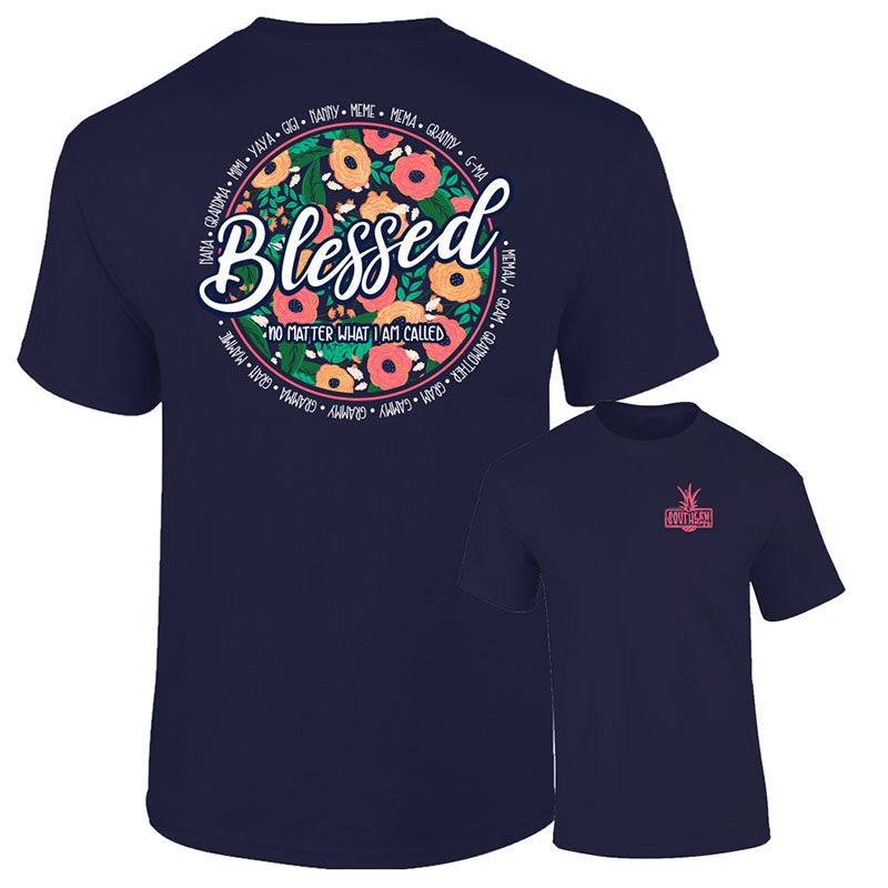 Southernology Blessed No Matter the Name Grandkids Comfort Colors T-Shirt