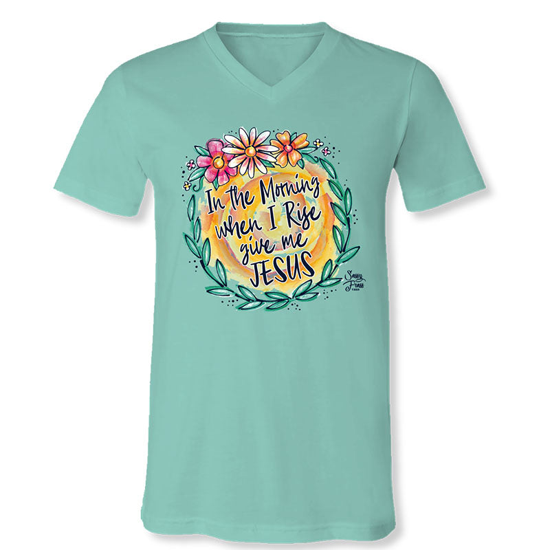 Sassy Frass Give Me Jesus Faith V-Neck Canvas T-Shirt