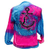 Southern Attitude Tortuga Moon Mermaid Anchor Tie Dye Long Sleeve T-Shirt