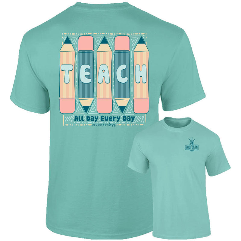 Southernology Pencil Teacher All Day Comfort Colors T-Shirt