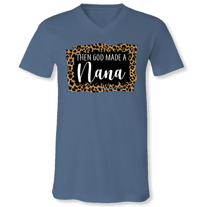 Sassy Frass God Made A Nana Canvas V-neck T-Shirt