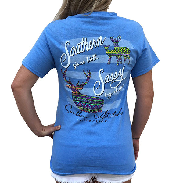 Southern Attitude Preppy Sassy Aztec Deer T-Shirt