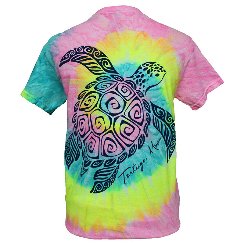 Southern Attitude Tortuga Moon Tribal Turtle Tie-dye T-Shirt
