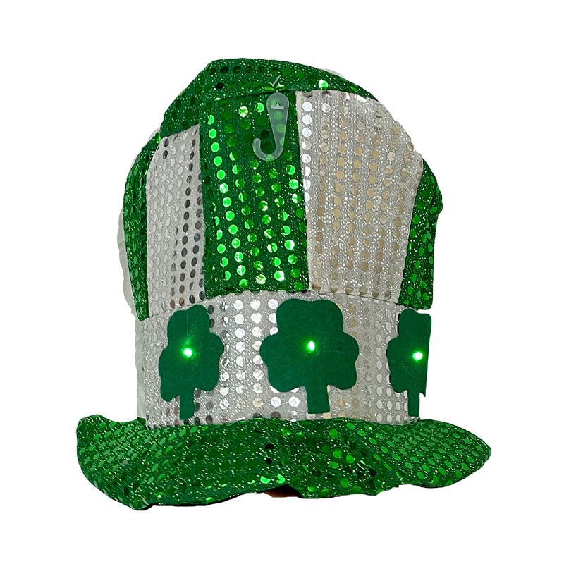 IRISH ST.PATRICK&#39;S LIGHT UP TOP HAT