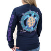 Southern Attitude Preppy Lil Snappy Turtle Navy Long Sleeve T-Shirt