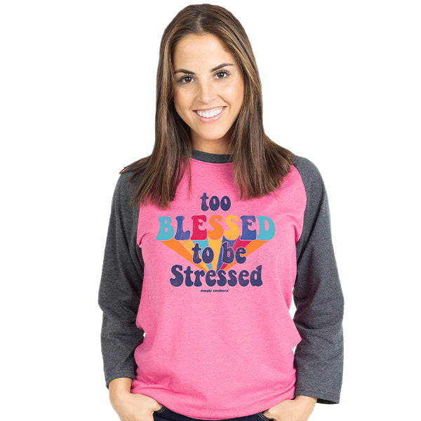 SALE Simply Southern Vintage Collection Too Blessed Long Sleeve T-Shirt