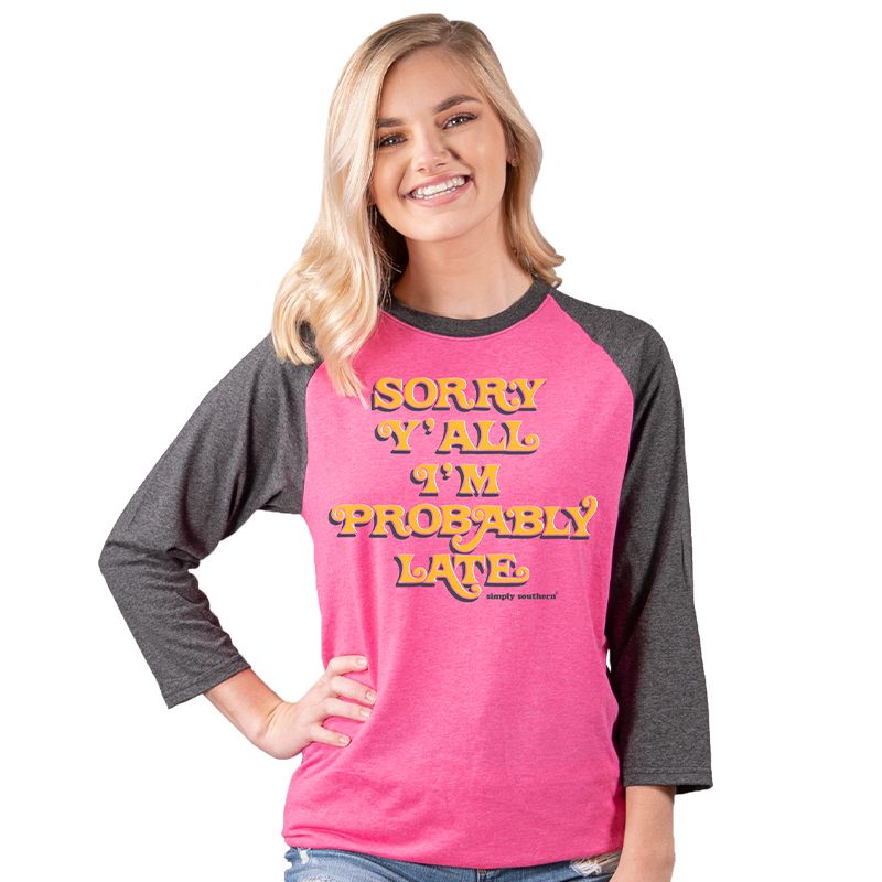 Sale Simply Southern Vintage Collection Probably Late Long Sleeve T-Shirt
