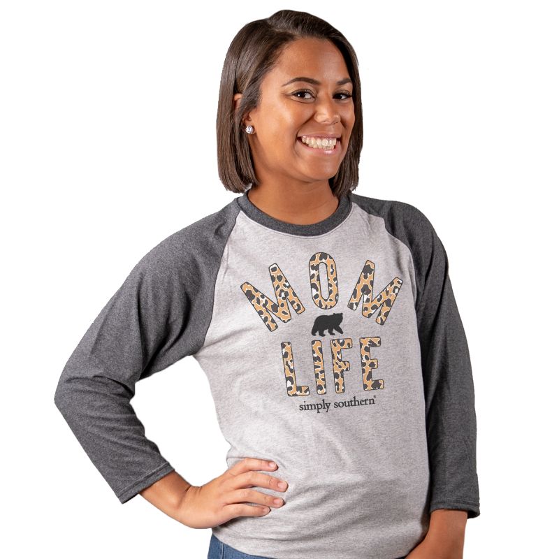Simply Southern Vintage Collection Leopard Mom Life Long Sleeve T-Shirt