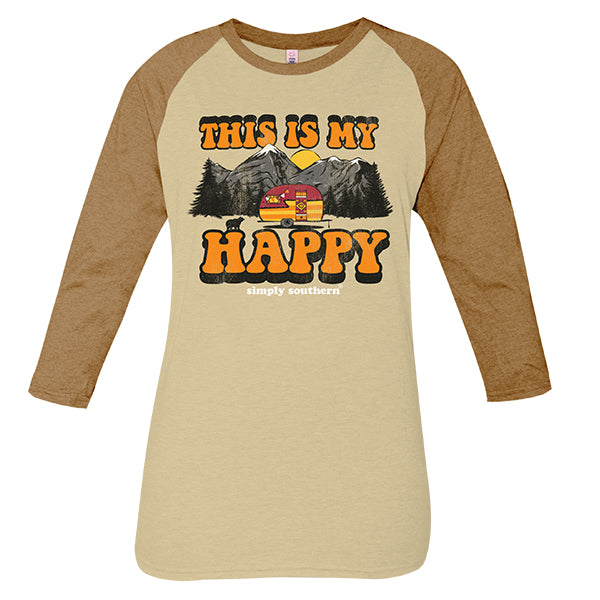 SALE Simply Southern Vintage Collection Mountain Camper Happy Long Sleeve T-Shirt