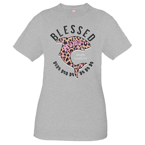 SALE Simply Southern Vintage Collection Blessed Mama Shark T-Shirt
