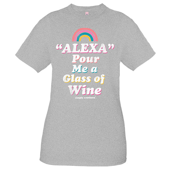 SALE Simply Southern Vintage Collection Preppy Alexa Pour Me a Glass of Wine T-Shirt