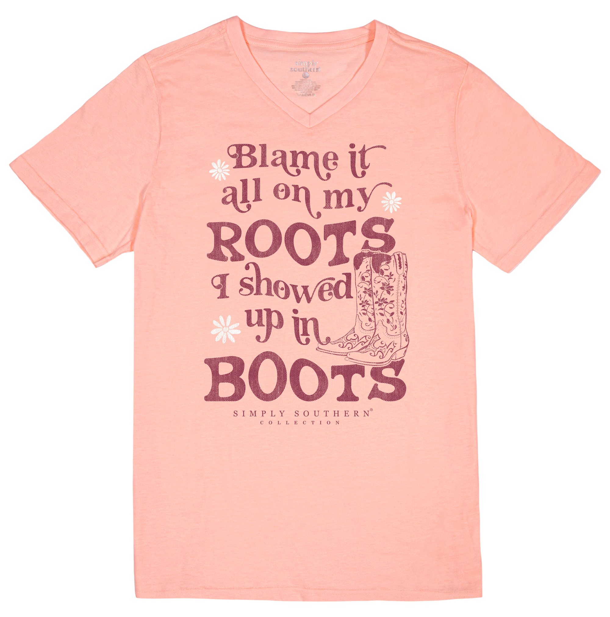 SALE Simply Southern Roots Boots V-Neck Collection T-Shirt