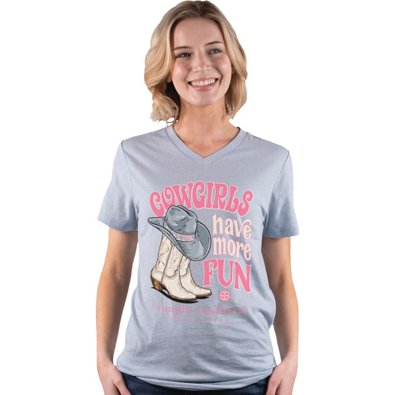 SALE Simply Southern Cowgirls Fun V-Neck Collection T-Shirt