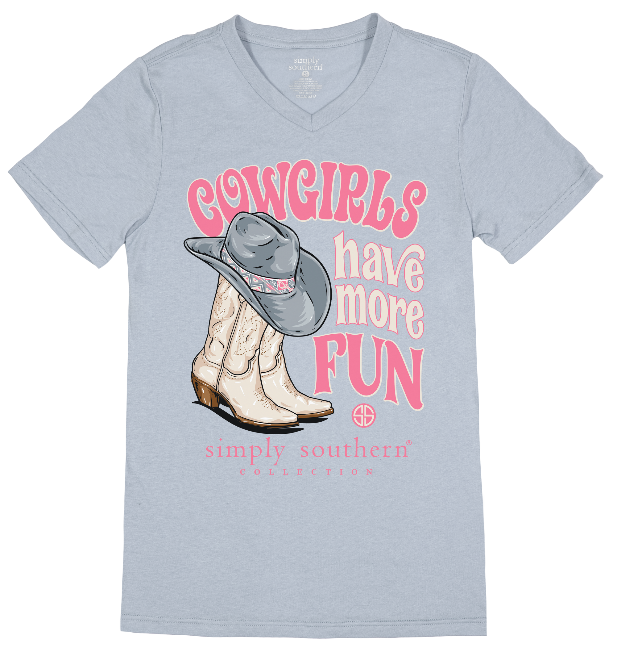 SALE Simply Southern Cowgirls Fun V-Neck Collection T-Shirt