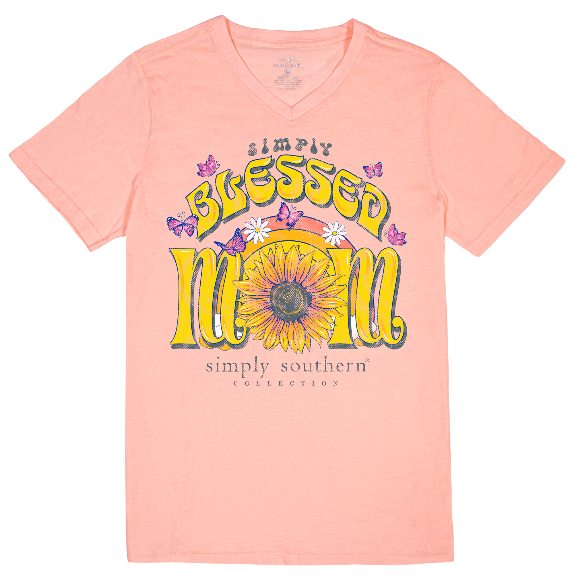 SALE Simply Southern Blessed Mom V-Neck Collection T-Shirt