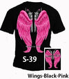 Country Life Outfitters Black &amp; Pink Wings Guns Vintage Girlie Bright T Shirt - SimplyCuteTees