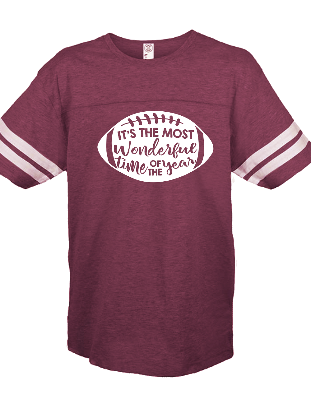 Sassy Frass Most Wonderful Time of the Year Football Season Maroon Vintage Jersey Girlie Bright T Shirt - SimplyCuteTees