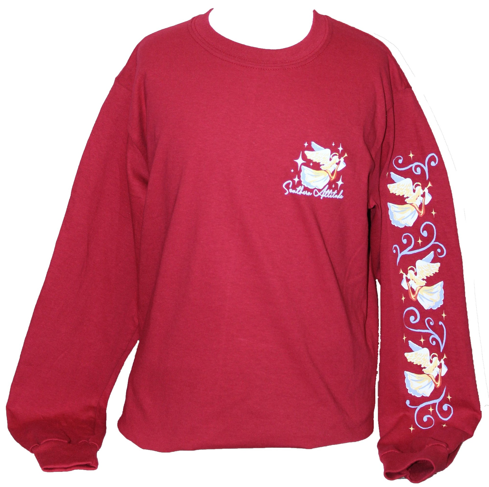 SALE Southern Attitude Preppy Joy Holiday Long Sleeve Red T-Shirt