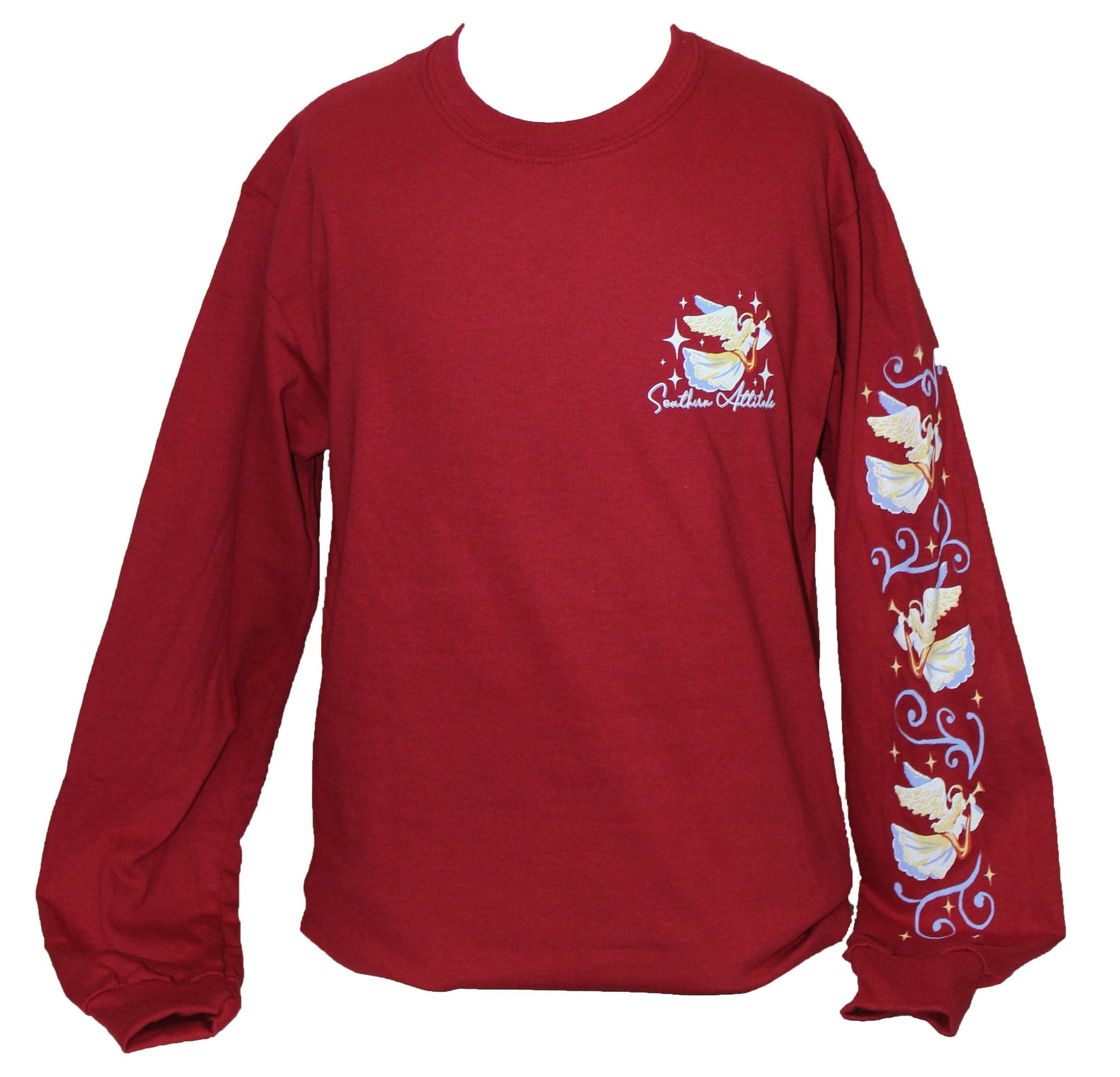 SALE Southern Attitude Preppy Hope Holiday Red Long Sleeve T-Shirt