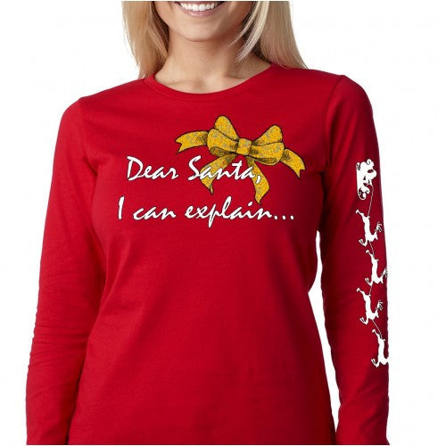 Southern Attitude Preppy Holiday Dear Santa Long Sleeve T-Shirt