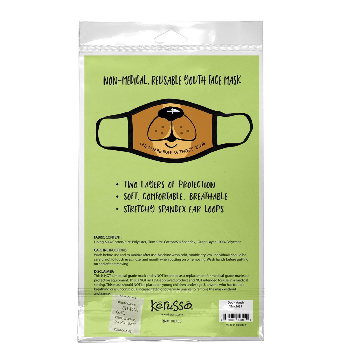 Kerusso Kids Life Can Be Ruff Without Jesus Dog Youth Protective Fashion Mask