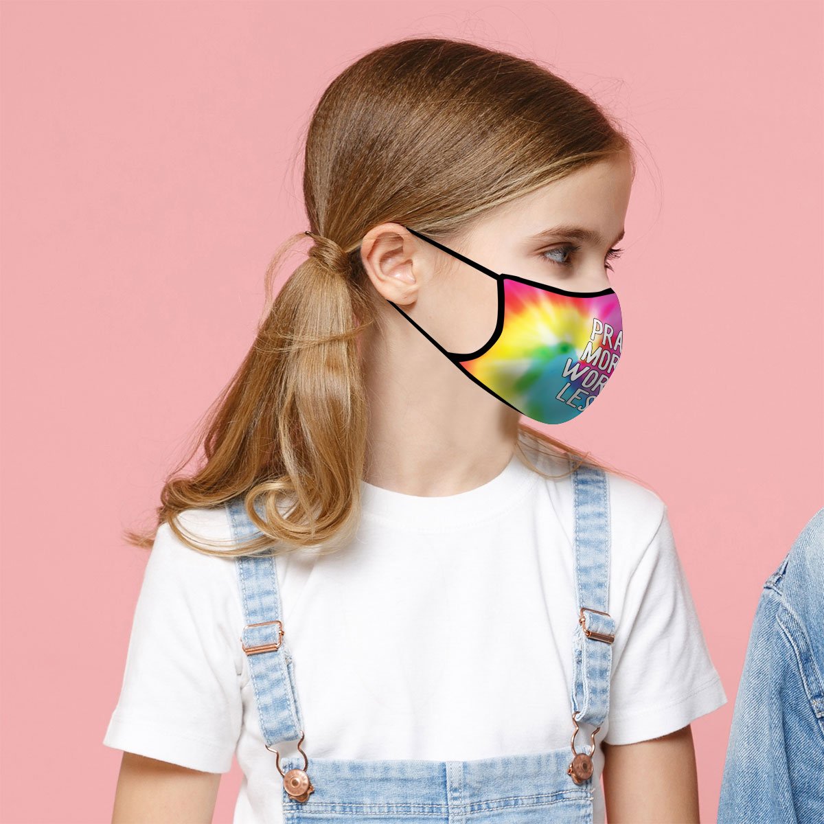 Kerusso Kids Pray More Worry Less Tie Dye Youth Protective Fashion Mask