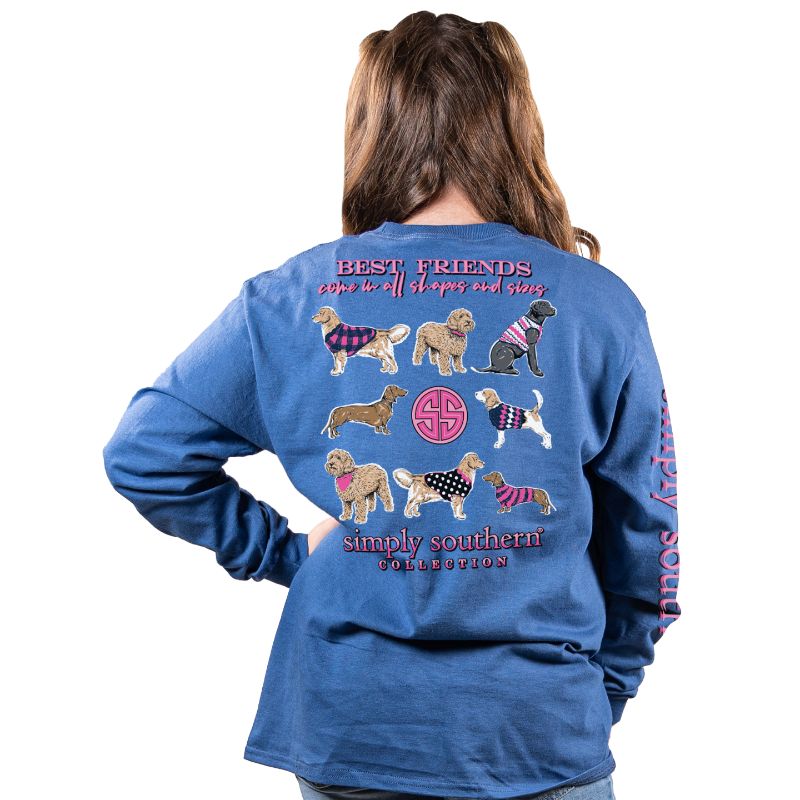 SALE Simply Southern Best Friends Dogs Long Sleeve T-Shirt