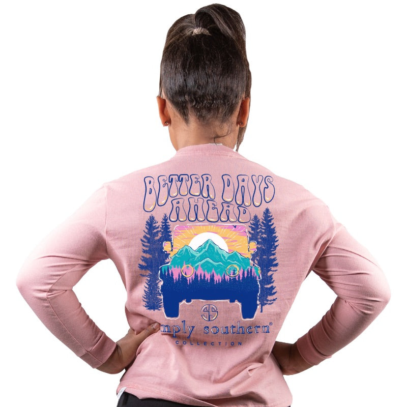 SALE Simply Southern Better Days Mountains Long Sleeve T-Shirt