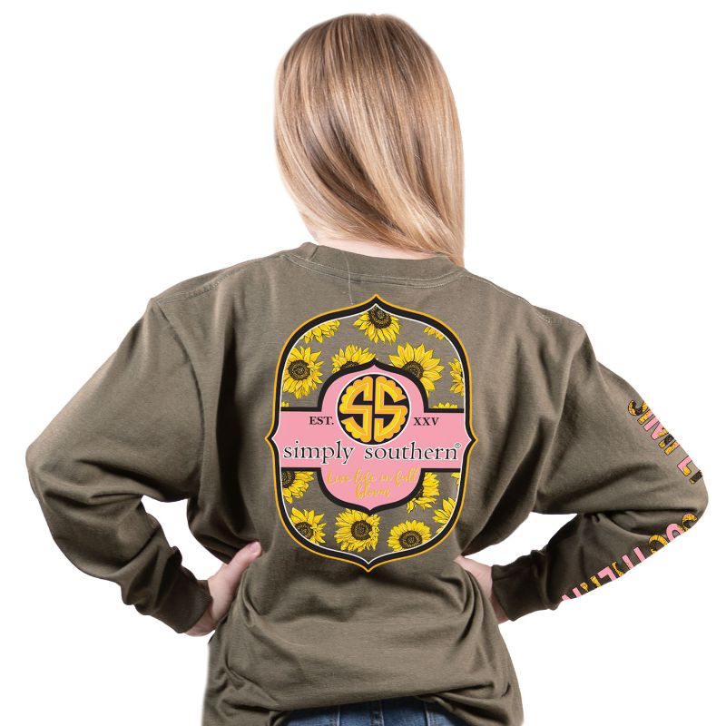 SALE Simply Southern Preppy Bloom Sunflower Long Sleeve T-Shirt