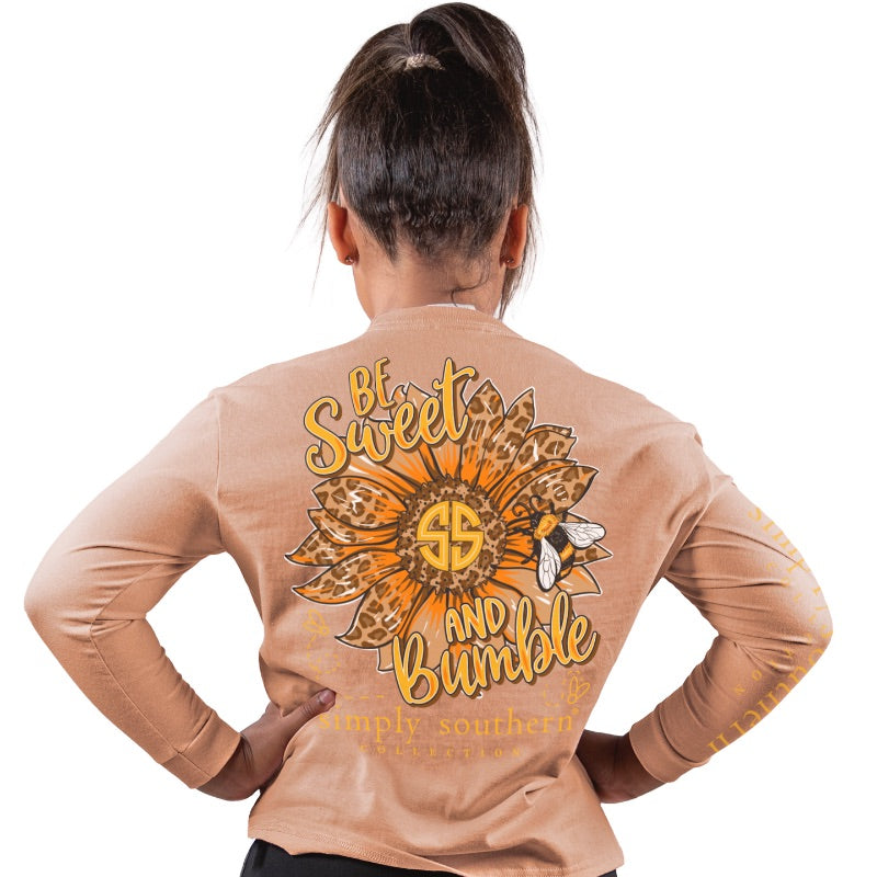 SALE Simply Southern Bumble Bee Sunflower Long Sleeve T-Shirt