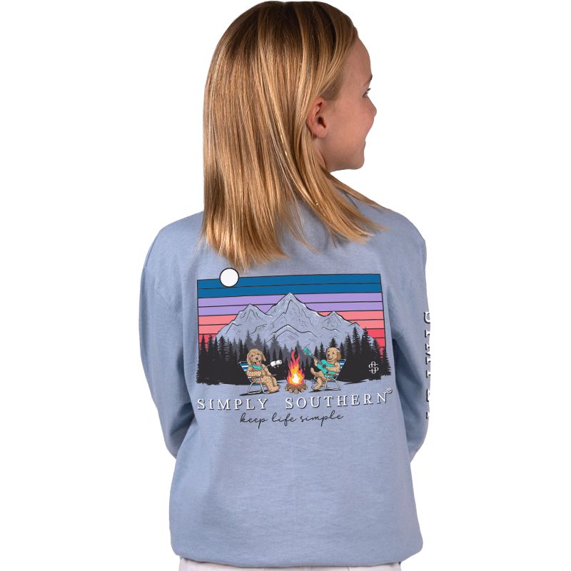 SALE Simply Southern Camp Dogs Mountains Long Sleeve T-Shirt