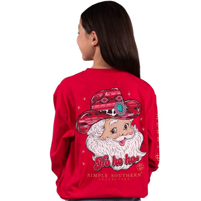 Simply Southern Cowboy Santa Holiday Long Sleeve T-Shirt