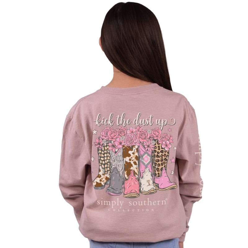 Simply Southern Kick The Dust Up Boots Long Sleeve T-Shirt
