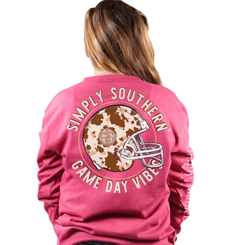 SALE Simply Southern Game Day Vibes Football Long Sleeve T-Shirt