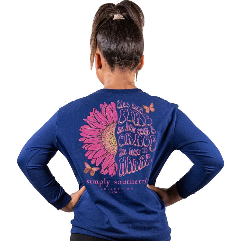 SALE Simply Southern Grace In Her Heart Long Sleeve T-Shirt - SimplyCuteTees
