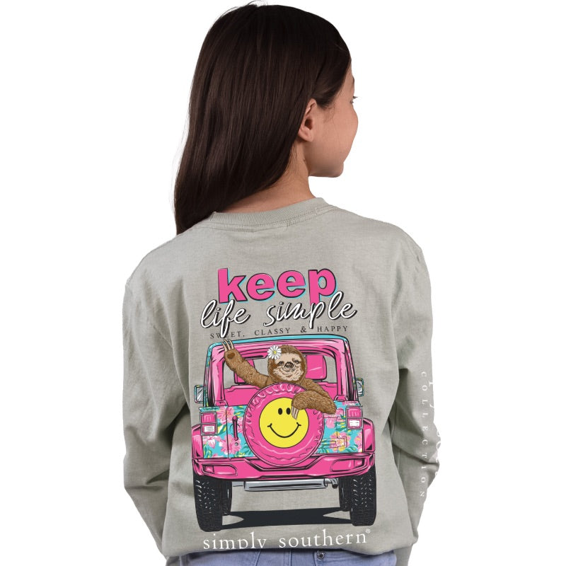 SALE Simply Southern Keep Life Simple Sloth Long Sleeve T-Shirt