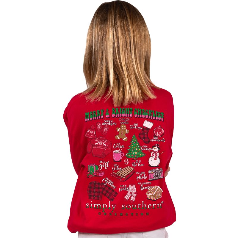 Simply Southern Merry &amp; Bright Checklist Holiday Long Sleeve T-Shirt
