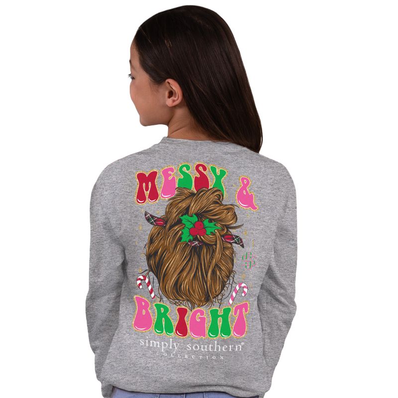 Simply Southern Messy &amp; Bright Holiday Long Sleeve T-Shirt