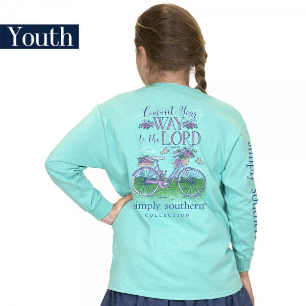 SALE Simply Southern Preppy Way To The Lord Bike Long Sleeve T-Shirt