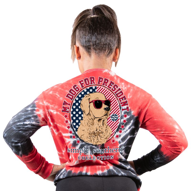SALE Simply Southern My Dog For President USA Long Sleeve T-Shirt