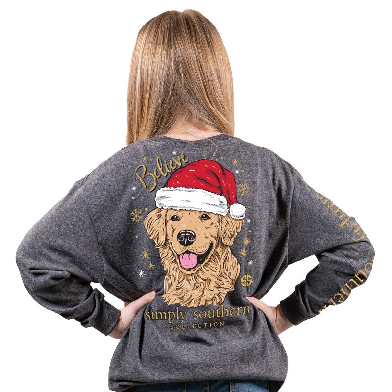 SALE Simply Southern Santa Dog Holiday Long Sleeve T-Shirt